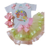 Roupa Menina Ursinhos Carinhosos Festa Mesversário Infantil