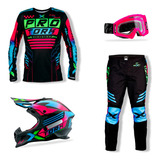 Roupa Motocross Conjunto Calça Camisa Capacete Oculos Next