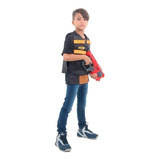 Roupa Nerf Colete Tático Preto Infantil C Bolso P Munição