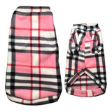 Roupa Para Cachorro Suéter De Inverno Rosa Xadrez Especial