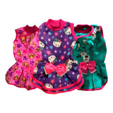 Roupa Para Cachorros Pequenos Kit C 3 Vestidos De Pet Frio