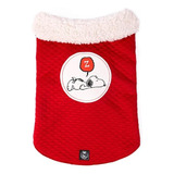 Roupa Para Cães Colete Vermelho C Gola Carneirinho Snoopy