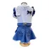 Roupa Para Cães Mini Saia Jeans/branca Tamanho G
