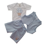 Roupa Para Menino Bebe E Criança Ursinho No Balão Colete