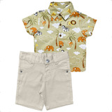 Roupa Para Safari Arca De Noé Tradicional Bege Infantil