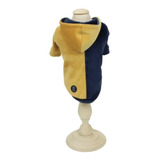 Roupa Pet Agasalho De Plush Marinho mostarda Cão E Gato