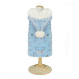 Roupa Pet Capa De Plush Estrela Azul Para Cão E Gato