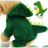 Roupa Pet Dinossauro Cachorro E Gato Verde Capuz Fantasia