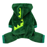 Roupa Pet Dinossauro Verde Cachorro E Gato Capuz Fantasia