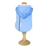 Roupa Pet Moletom Com Capuz Azul Para Cão E Gato