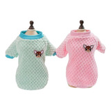 Roupa Pet Plush Cachorro Gato Casaco Outono Inverno Azul