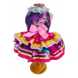 Roupa Pet Vestido Caipira Rosa Festa Junina Para Cão E Gato