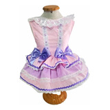 Roupa Pet Vestido Rosa Caipira Luxo Festa Junina Cão E Gato
