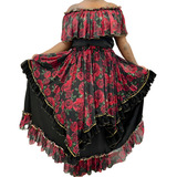 Roupa Pombagira Cigana Rosas Tecido Leve