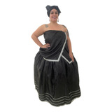 Roupa Pombagira Preta Com Prateado