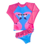 Roupa Praia Bebe Infantil Menina Proteção Uv50 Personagen