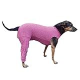 Roupa Protetora Pós Cirúrgica Pet Para Cachorro Membros Posteriores Pernas Traseiras Proteção Solar UV 50- -Rosa- 7-