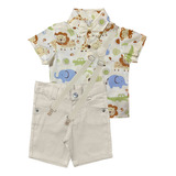 Roupa Safari Arca De Noé Macaquinho Bege Infantil