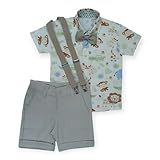 Roupa Safari Infantil Menino Camisa Manga Curta Rei Leão Com Bermuda