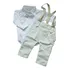 Roupa Social Batizado Bebê Menino Suspensório Calça Azul