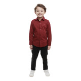 Roupa Social Infantil Masculina Camisa Longa Calça Sarja