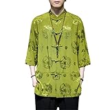 Roupa Tradicional Chinesa Masculina Jacquard Seda Gelo Tang Terno Placa Botão Camisa Hanfu Chinês Gola Em Pé Blusa  En8  G