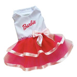 Roupa Vestido Para Cachorro Pet Barbie Rosa