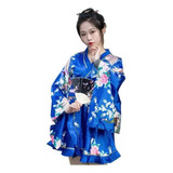 Roupão Banho Feminino Japonês Design Floral E Quimono