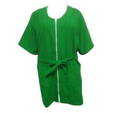 Roupão Banho Feminino Zíper Mangas Robe Hidroginástica
