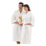 Roupão De Banho Feminino Masculino Casal Branco Longo Favo