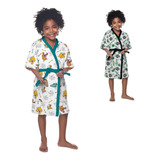 Roupão De Banho Infantil Atoalhado Lepper Menino Estampado