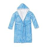 Roupão Infantil Com Capuz Microfibra E Sherpa Estampado Banho E Frio Colorido Loaní Baby Azul G