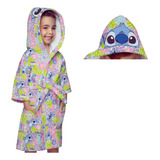 Roupão Infantil Stitch Aveludado Verso Atoalhado 04 A 12 Ano