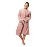 Roupão Masculino E Feminino Neo Velour Cor Rosé Tam G Camesa
