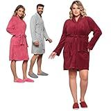 Roupão Robe Plush Fleece Microfibra Unissex Feminino Masculino Casal Confortável Manga Longa Para Frio Inverno BR Alfa Único Regular Regular Bordo 
