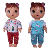 Roupas Baby Alive Kit 4 Roupinhas Calças Blusas Manga Longa
