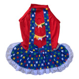 Roupas Cães cachorro Malha Fêmea Festa Junina Vermelho