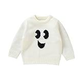 Roupas De Halloween Para Bebês Meninas Meninos Suéter De Tricô Boo Abóbora Manga Longa Moletom Moletom Outono Inverno Roupas Halloween Ghost Face Branca 12 18 Meses