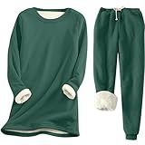 Roupas Femininas Quentes Camisetas Calças Pijamas Conjuntos De Pijama Para Mulheres Forrado Com Lã Combinando Com Lã Outono Inverno 2024 D 953 Verde Limão XG