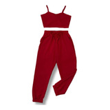 Roupas Juvenil Feminina Cropped Calça Jogger Moda Blogueira