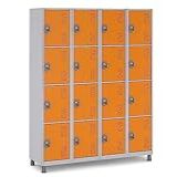 Roupeiro Aço 16 Portas Guarda Volume C Tranca Vestiario Cor Laranja
