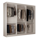 Roupeiro Casal Closet Light Mdf Com 3 Prateleiras Moderna Cor Branco