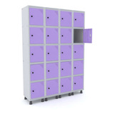 Roupeiro De Aço 4m 20 Portas Pitão Pandin Cinza lilás