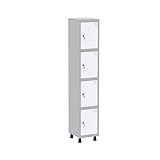 Roupeiro Em Aço Mt 1v 4 Portas Fechadura Cinza Branco