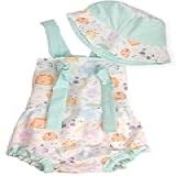 Roupinha De Bebe Conjunto Banho De Sol Jardineira Chapeu Menino E Menina Diversas Estampas BR Idade 1 Ano Bichinhos 
