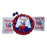 Roupinha Galinha Pintadinha Com Tutu E 2 Camisetas Adultos