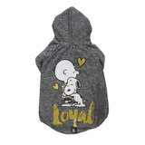 Roupinha Moletom Cachorro Snoopy Capuz Zooz Pets Grafite Gg