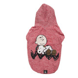 Roupinha Moletom Cães Snoopy Charlie Brown Capuz Vermelho Gg