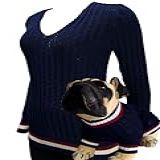 Roupinha Pet Blusa Feminina Canetran Kit Katlen Tricot Marinho P 