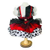 Roupinha Pet Vestido Fantasia Para Cachorro Cruela Devil